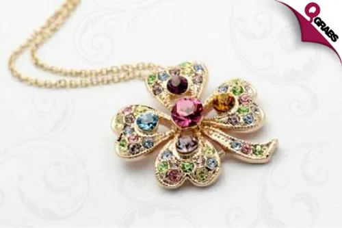 From QR99 Sparkle with a Pendant Necklace with Swarovski Elements - Choose from Two Lovely Designs! (Up to QR229 Value)
